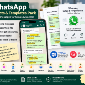 WhatsApp Scripts & Templates Pack for Clinics & Doctors – 68 Ready-to-Send Messages